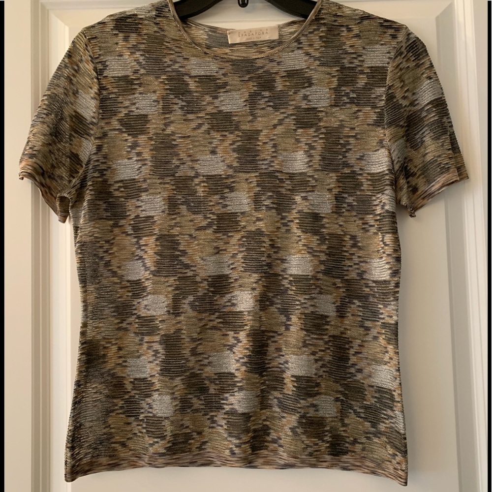 Marina Spadafora Made In Italy Short Sleeve Scoop Neck Shirt